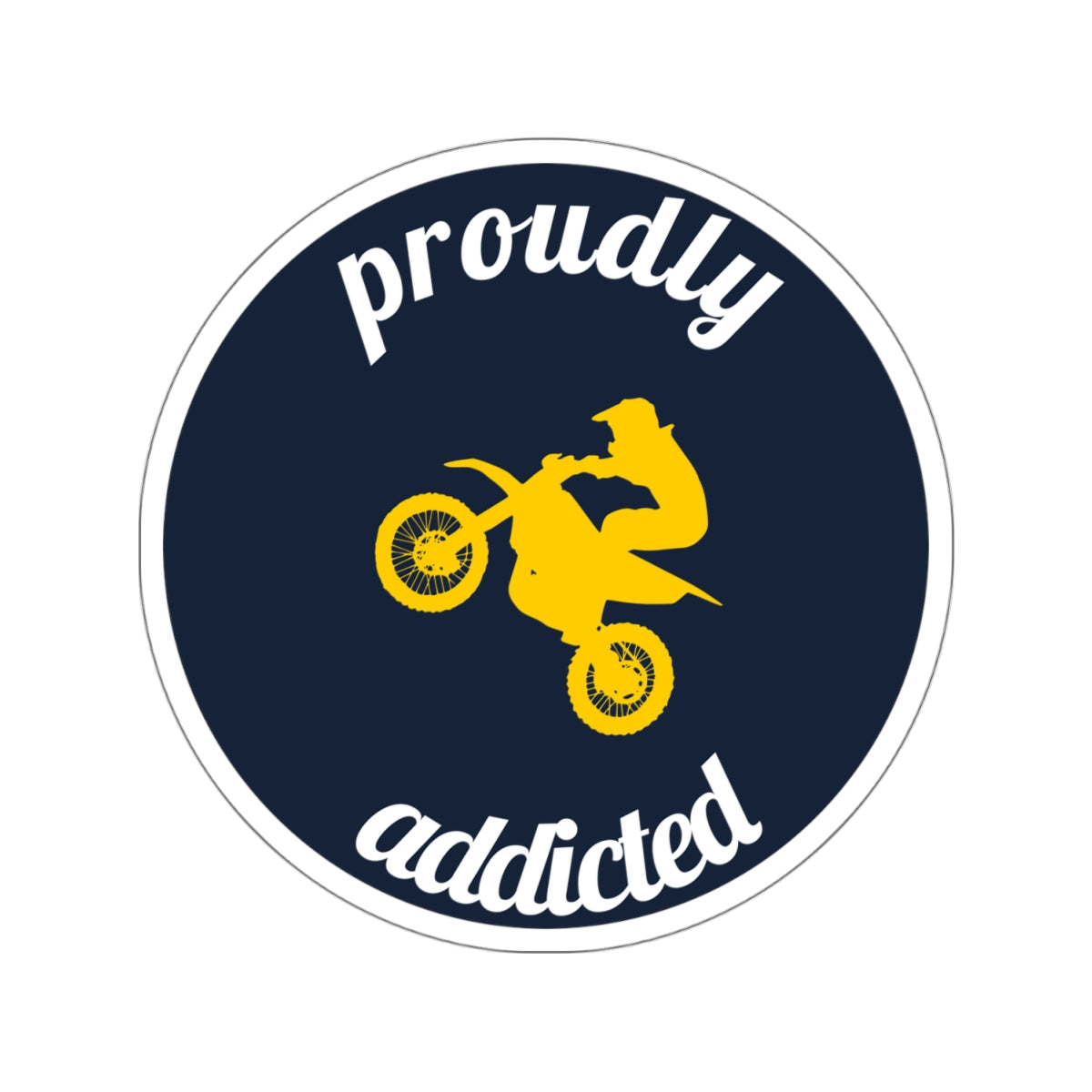 Dirt Biker Wheelie - 3.5" Kiss-Cut Sticker