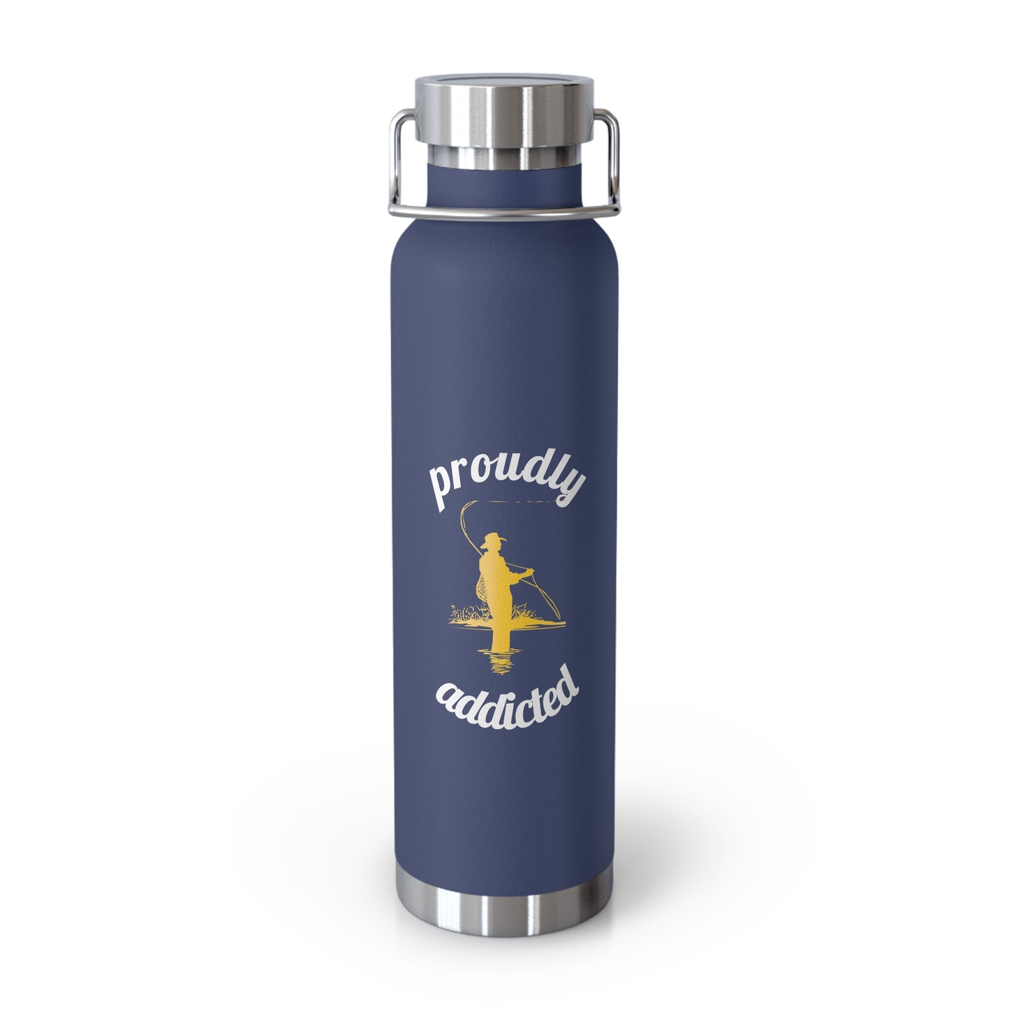 Fishing - Copper Vacuum Insulated Bottle, 22oz - Proudly Addicted