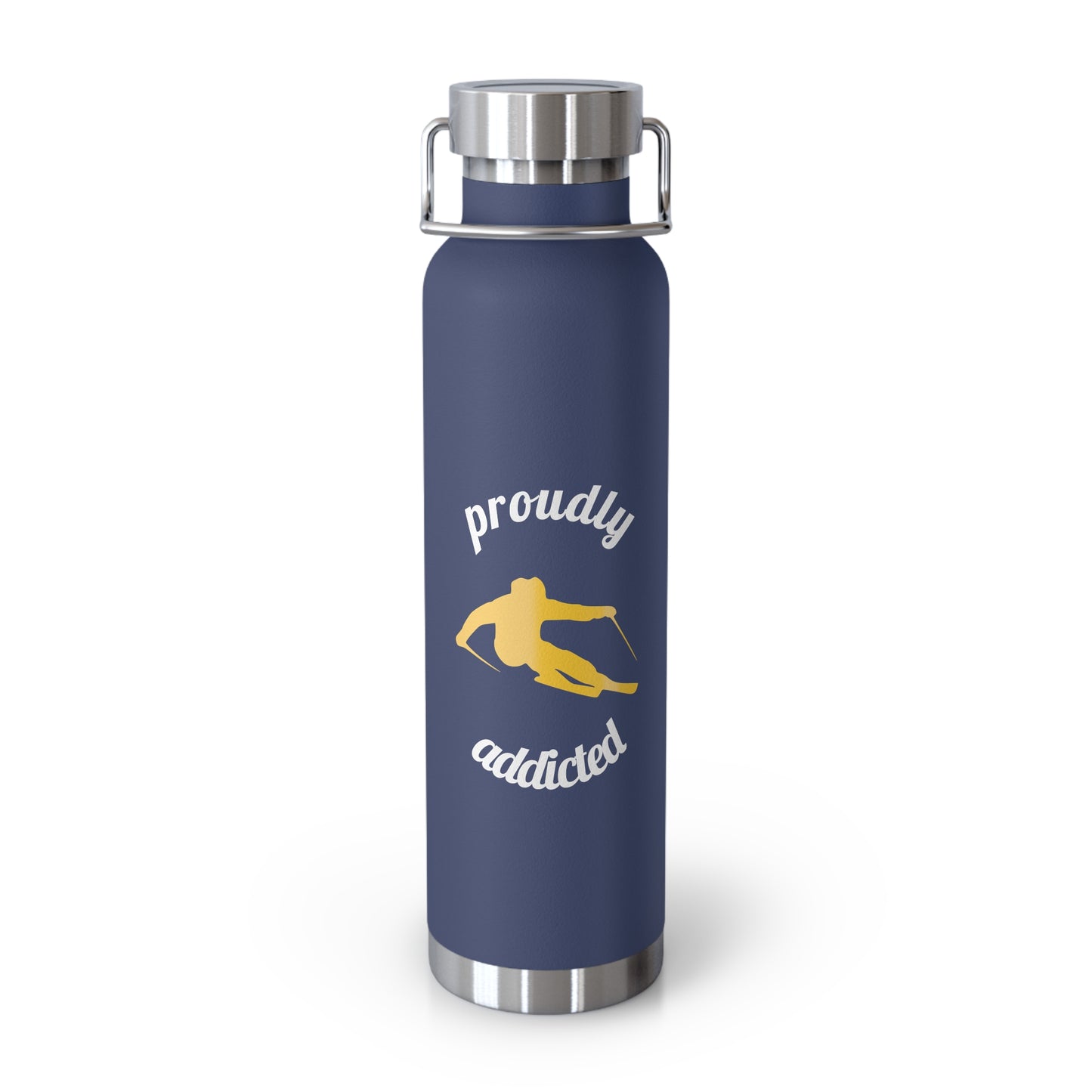 Carving Skier - Copper Vacuum Insulated Bottle, 22oz - Proudly Addicted