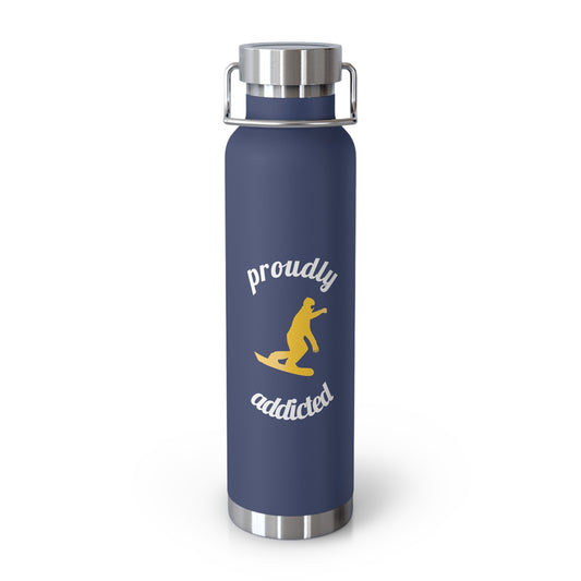 Carving Snowboarder - Copper Vacuum Insulated Bottle, 22oz - Proudly Addicted